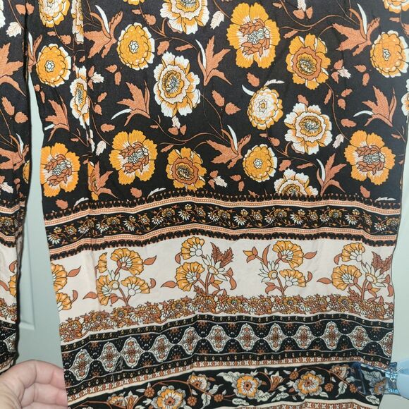 Shein Women’s Floral Boho Wide Leg Pants Size Small 100% Rayon Elastic Waist... - Picture 2 of 5